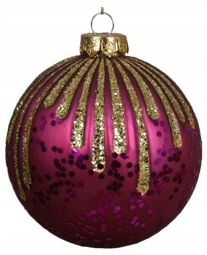 Glittrig julgranskula i glas 10 cm roséguld 1 st