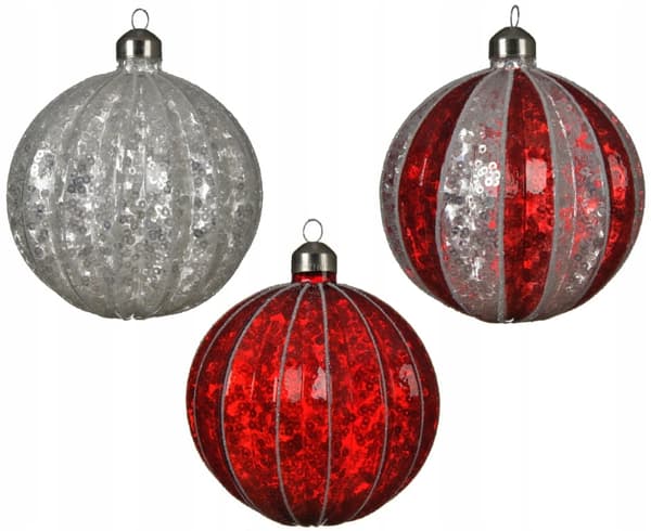 Julgranskula i paljettfärgat glas 10 cm 1 st