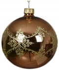Miniatyrbillede 4 af 4: Glitter juletræskugle 8 cm glas 1 stk.