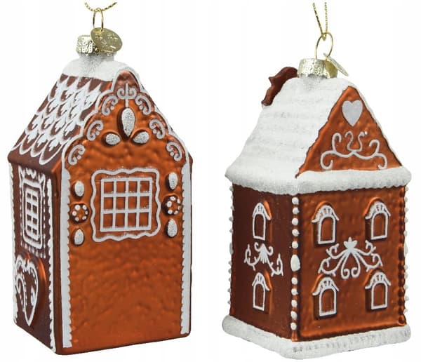 Dekorativt juletræsvedhæng 5,5x4,7x12,3 cm glashus