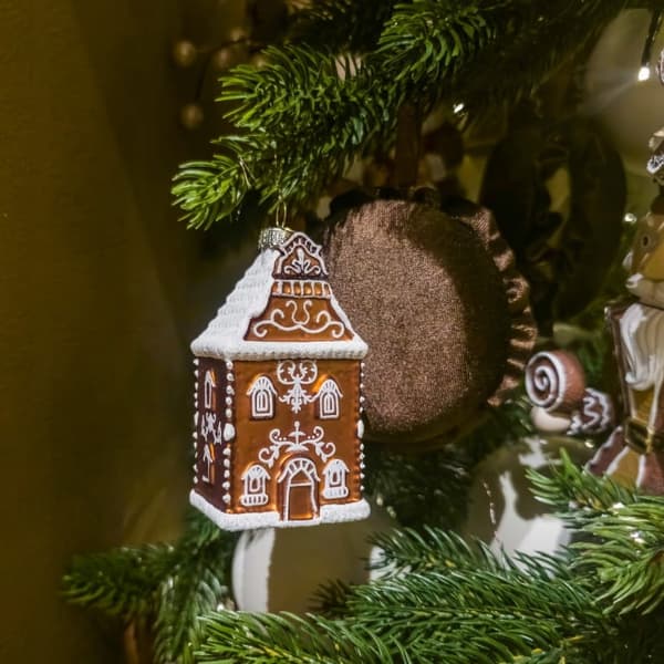 Dekorativt juletræsvedhæng 5,5x4,7x12,3 cm glashus