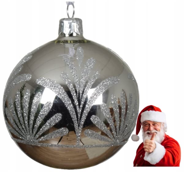Julgranskula i glas 8 cm silver 1 st