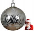 Miniatyrbild 2 av 2: Julgranskula i glas 8 cm silver 1 st