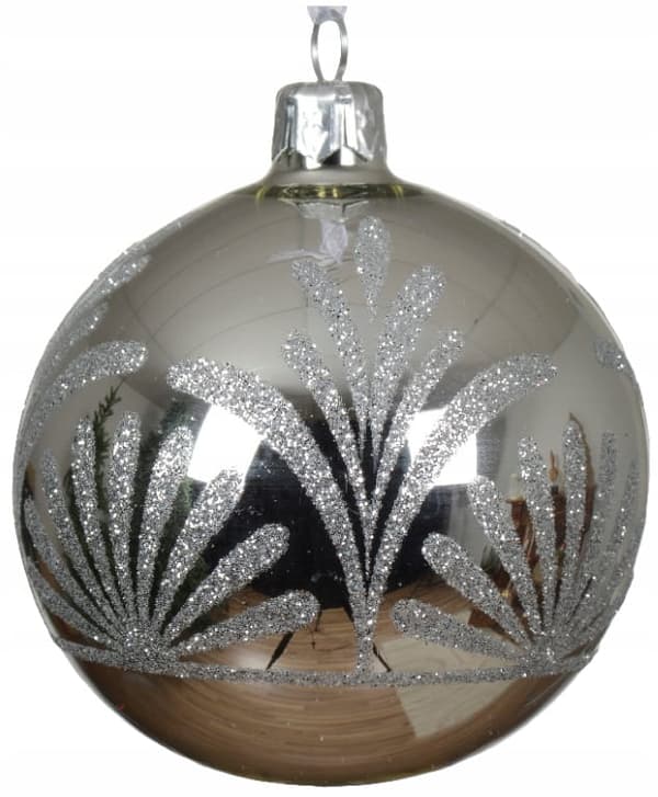 Julgranskula i glas 8 cm silver 1 st