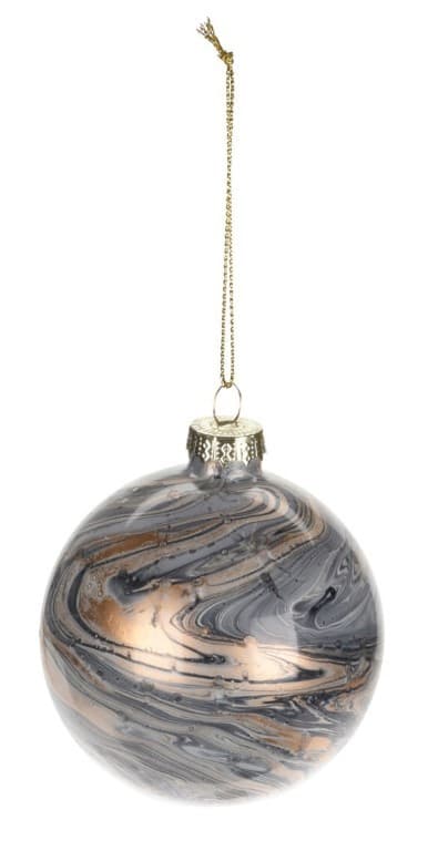 Julgranskula, marmorerat glas, dekorativ, 8 cm, 1 st.