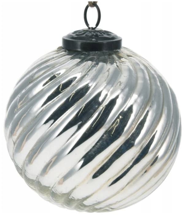 Julgranskula silverfärgad glas 10 cm 1 st.