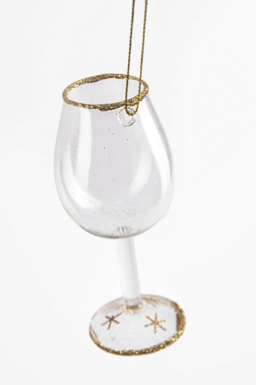 Juletræsvedhæng i glas, julekugle 6x10 cm, 1 stk.