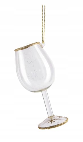 Juletræsvedhæng i glas, julekugle 6x10 cm, 1 stk.