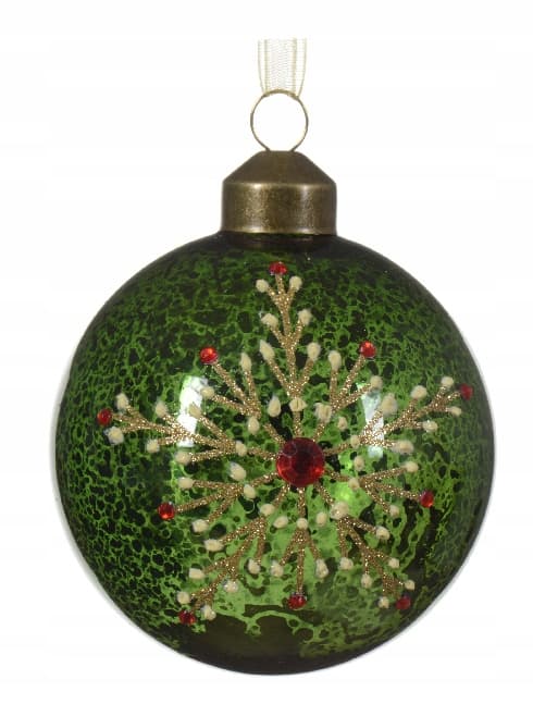 Julgranskula, glas, glitter, dekorativ, 8 cm, 1 st.