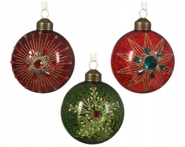 Julgranskula, glas, glitter, dekorativ, 8 cm, 1 st.
