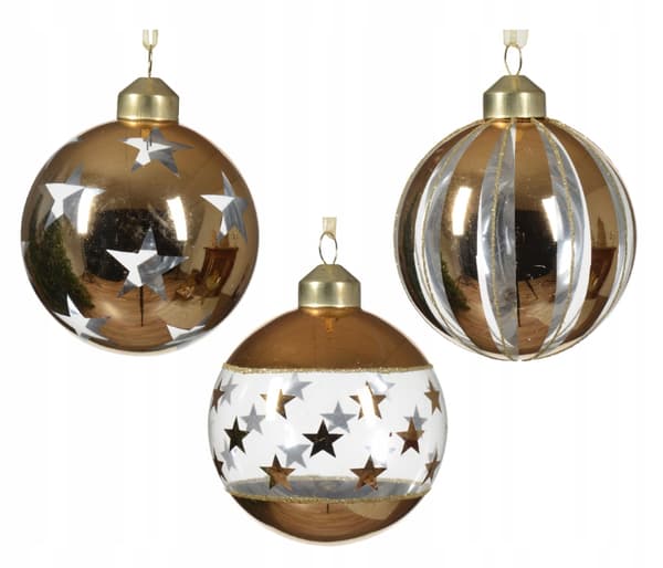 Julgranskula till julgran, glas, guld, 8 cm, 1 st.
