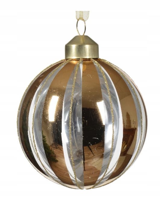 Julgranskula till julgran, glas, guld, 8 cm, 1 st.