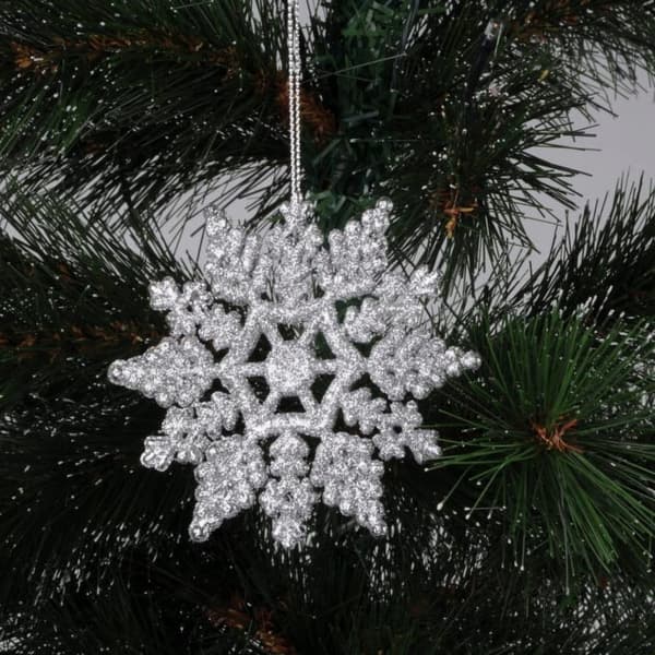 Julhänge silver snöflinga 10 cm
