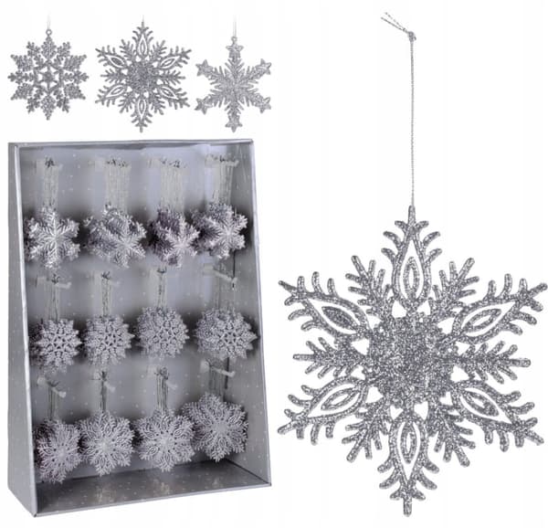 Julhänge silver snöflinga 10 cm