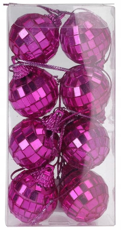 joulukuusenpallon setti, 3 cm, peilipallot, pinkit