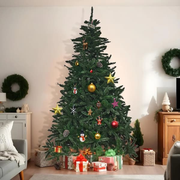 Kunstigt juletræ - med foldesystem - 240 cm - holdbart - grøn