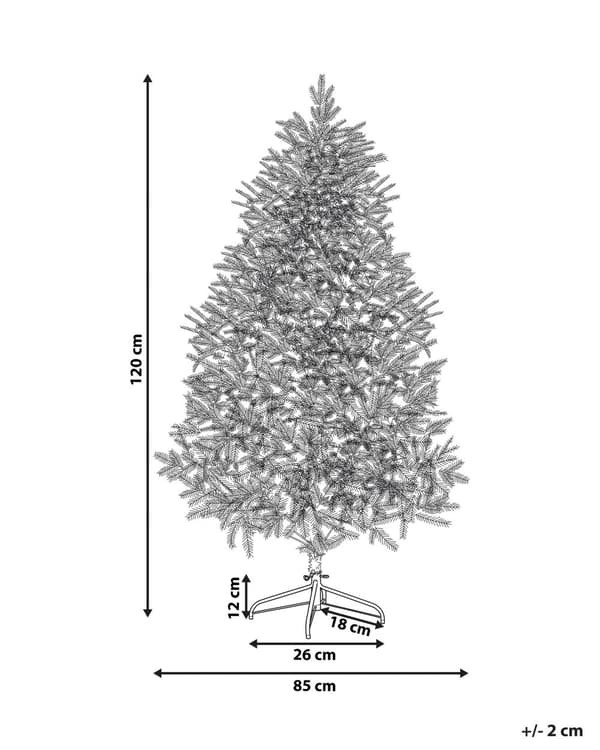 Kunstig Juletre Hvit PVC Metall Base 120 cm Snødd skandinavisk stil