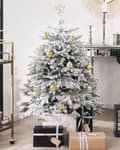 Miniatyrbilde 2 av 5: Kunstig Juletre Hvit PVC Metall Base 120 cm Snødd skandinavisk stil