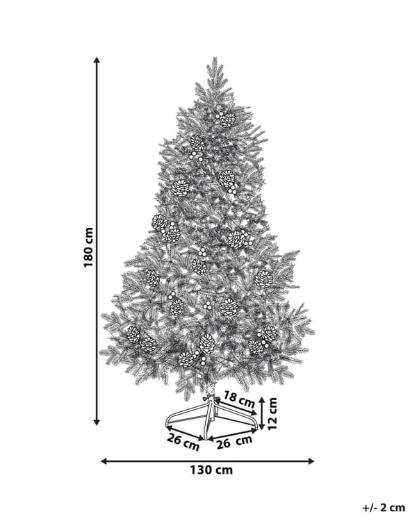 Kunstig Juletre med Snø Grønn PVC Metall 180 cm med Kongler Tradisjonell