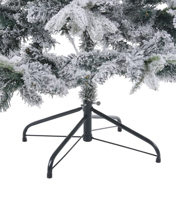 Kunstig juletre Hvit Syntetisk 180 cm Frostet snø Grener med hengsler Jul Julepynt