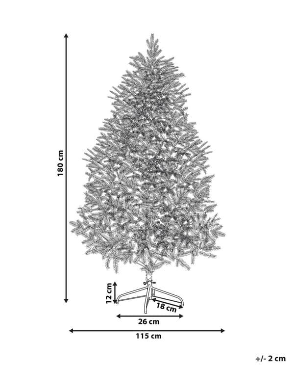 Kunstig Juletre Grønn PVC Metallfot 180 cm Tradisjonell Stil