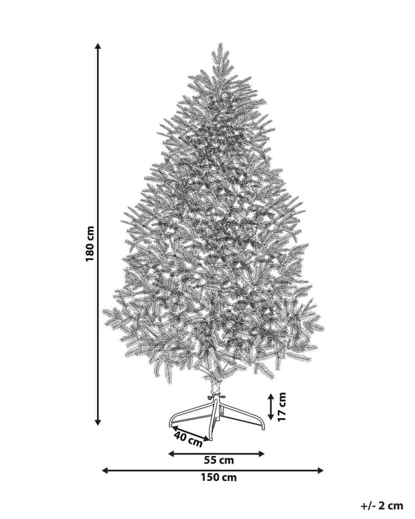 Kunstig Juletre Blå Syntetisk 180 cm Metallbase Tradisjonell Vinterdekorasjon