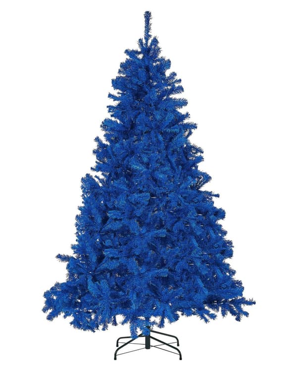 Kunstig Juletre Blå Syntetisk 180 cm Metallbase Tradisjonell Vinterdekorasjon