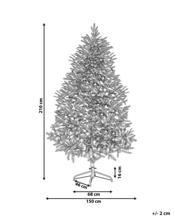 Kunstig Juletre Blå Syntetisk 210 cm Metallbase Tradisjonell Vinterdekorasjon