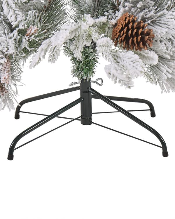 Juletre Grønt med hvit kunstsnø Syntetisk materiale 120 cm Kunstig plante Hjemmedekorasjon