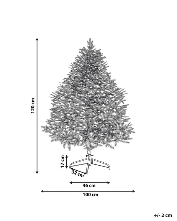 Kunstig Juletre Blå Syntetisk 120 cm Metallbase Tradisjonell Vinterdekorasjon
