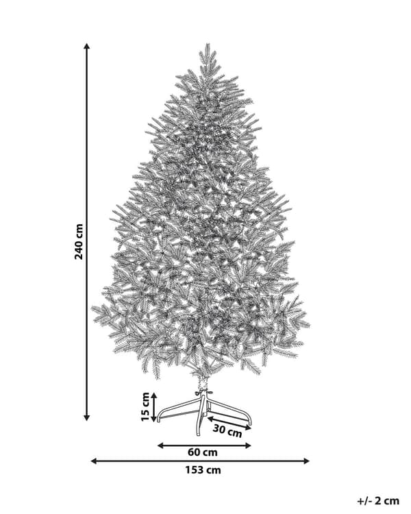 Kunstig Juletre Grønn PVC Metallbase 240 cm Tradisjonell Stil Julepynt