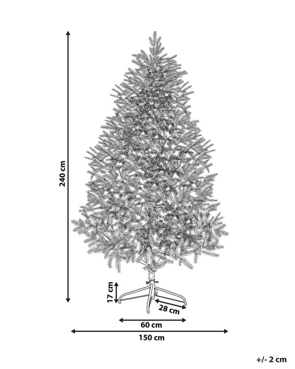 Kunstig juletre Hvit PVC Metallbase 240 cm Snødekt Skandinavisk stil Jul Julepynt