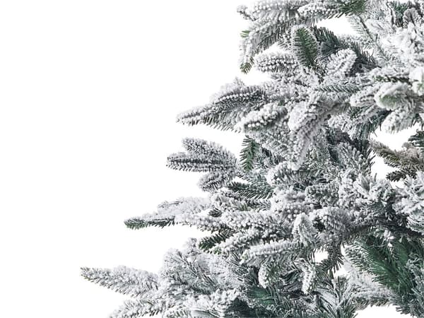 Kunstig juletre Hvit PVC Metallbase 240 cm Snødekt Skandinavisk stil Jul Julepynt