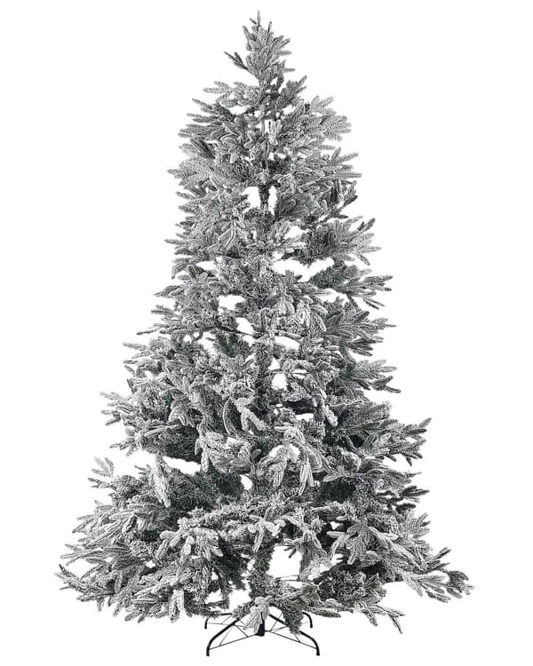 Kunstig juletre Hvit PVC Metallbase 240 cm Snødekt Skandinavisk stil Jul Julepynt