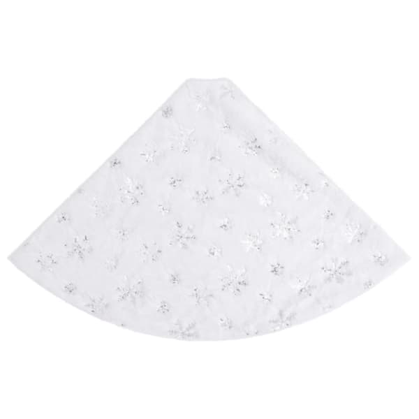 Ylellinen joulukuusen jalustapeite valkoinen 90 cm tekoturkis