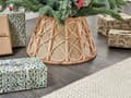 Miniatyrbillede 2 af 6: Juletræs Skjuler Natur Rattan ø 50 cm Håndlavet Juletræsfod Skjuler Pynt Juletræskurv i Flet Juletræskrave Tilbehør Under Juletræsfodsskjuler