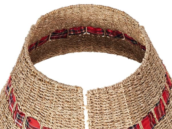Kuusenjalan suojus luonnonväri meriruoho käsintehty pyöreä ⌀ 50 cm boho joulu