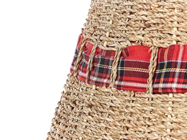 Kuusenjalan suojus luonnonväri meriruoho käsintehty pyöreä ⌀ 50 cm boho joulu