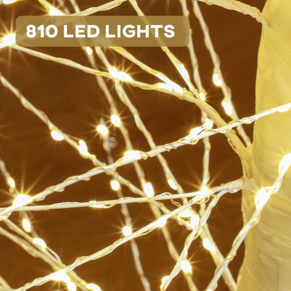 Rootz Artificiellt ljusträd - LED-träd - Dekorativt träd - Naturtrogen bark - Varmvita lysdioder - Flexibla grenar - Inomhus utomhus - 180cm x 26cm x