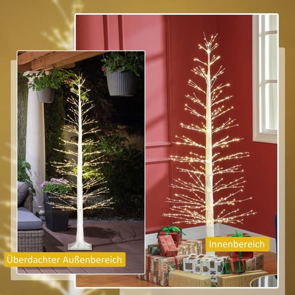 Rootz Artificiellt ljusträd - LED-träd - Dekorativt träd - Naturtrogen bark - Varmvita lysdioder - Flexibla grenar - Inomhus utomhus - 180cm x 26cm x