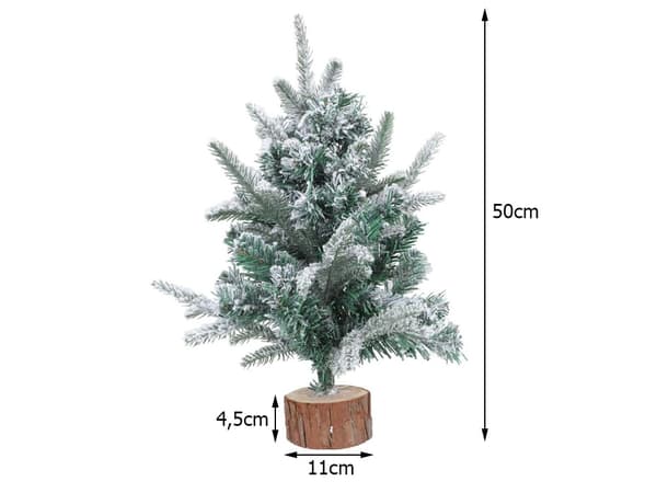 Liten Julgran med Träfot – 50 cm – Juldekoration