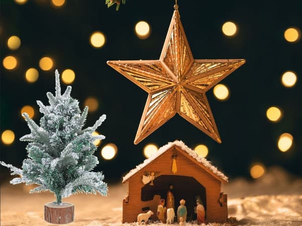 Liten Julgran med Träfot – 50 cm – Juldekoration
