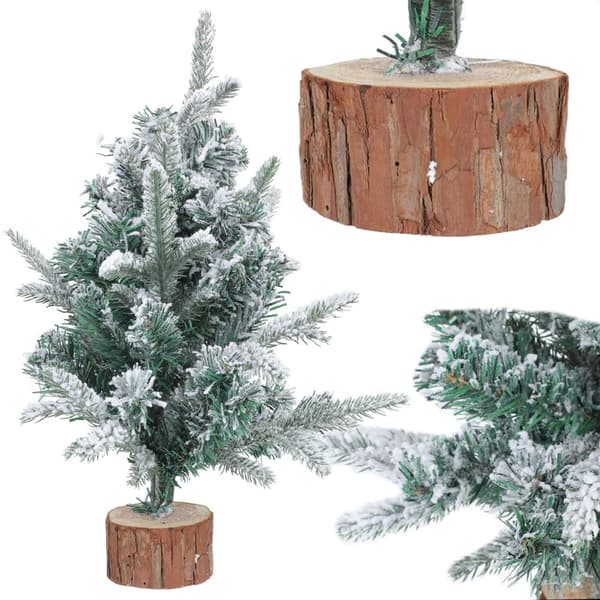Liten Julgran med Träfot – 50 cm – Juldekoration