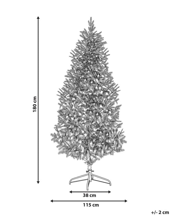 Kunstig Juletre Hvit 180 cm Metallfot Tradisjonell Design Vinterdekorasjon