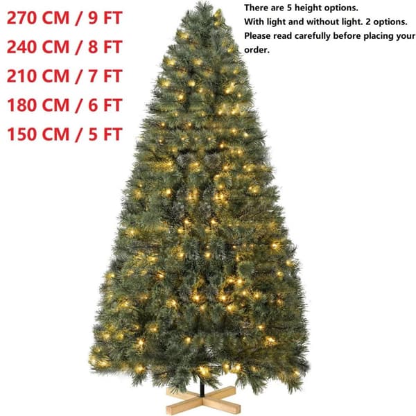 Konstgjord Julgran, Flera Höjdalternativ, Integrerad LED-belysning,5FT 150cm W ljus