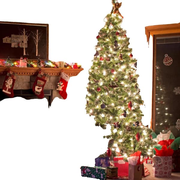 Tekok Christmas-puu, realistiset oksat, integroitu LED-valaistus,180 cm valojen kanssa