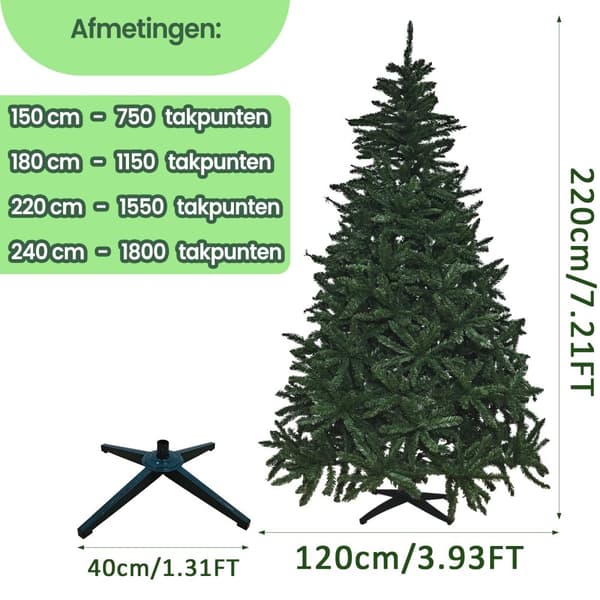 Viking Choice 220cm Realistisk Konstgjord Julgran med Enkel Monteringssystem