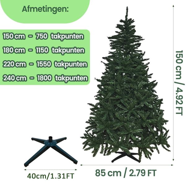 Viking Choice 150cm Familievenligt Kunstigt Juletræ med Nem Opsætning