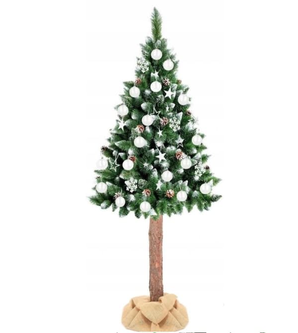 Vikingchoice 220cm Realistisk Konstgjord Julgran med Snöaccents för Stilfull Juldekoration