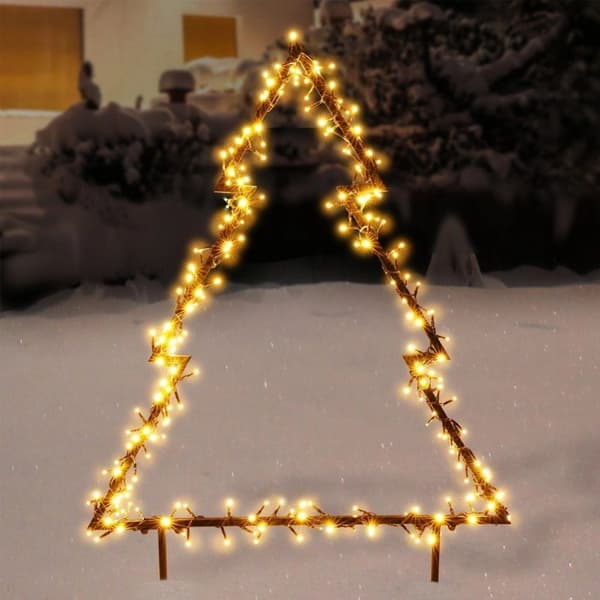 Ulkona oleva metallinen joulukuusi, 225 LED, 100 cm